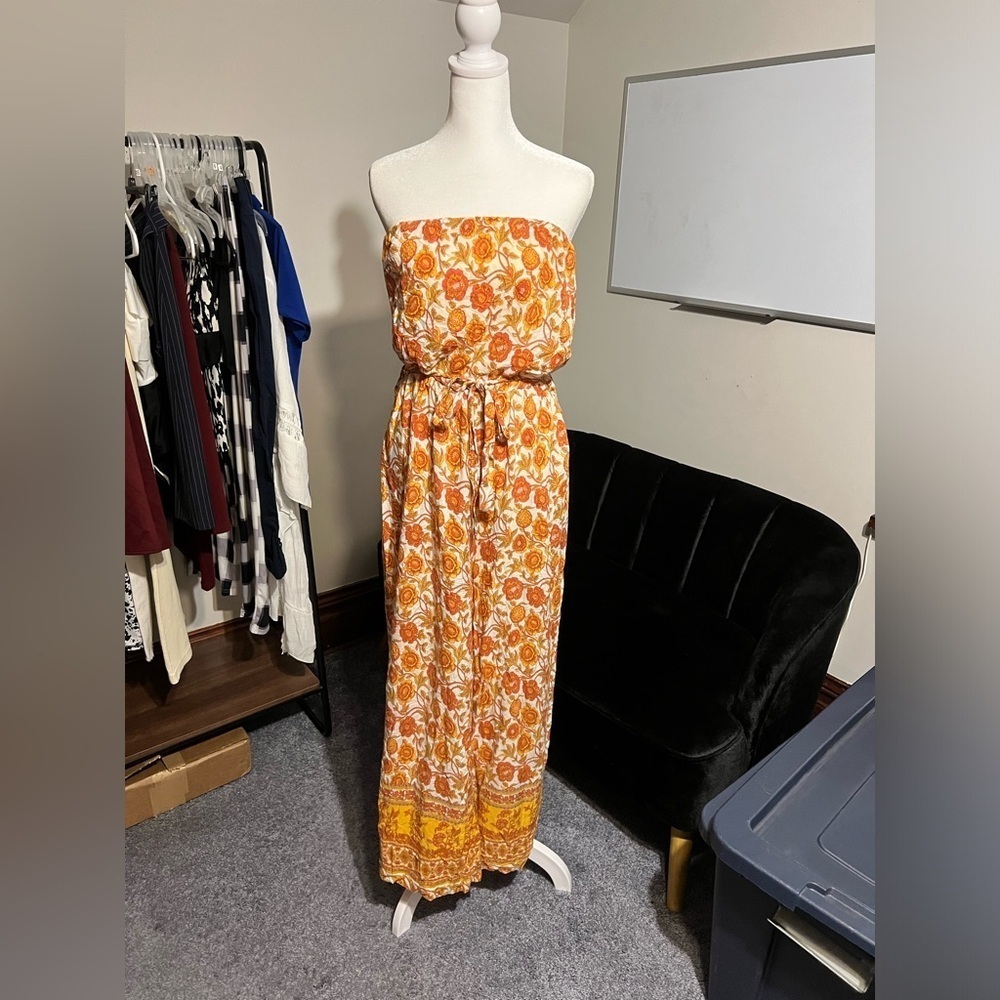 Floral Strapless Jumpsuit